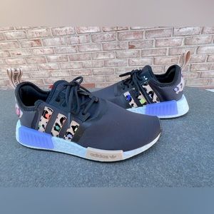 Women’s Adidas Black with Multi-Color Leopard Stripes 7.5